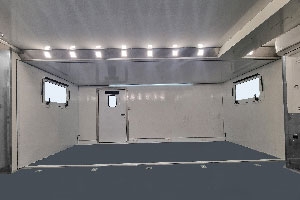 Внутреенее пространство разложенного кузов контейнера (вид от правого борта)